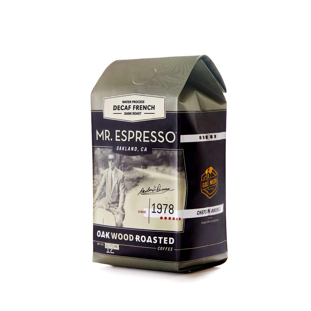 Decaffeinated French Roast | Roast level: DARK | Cupping notes: Rich, Smoky, Low-toned acidity
